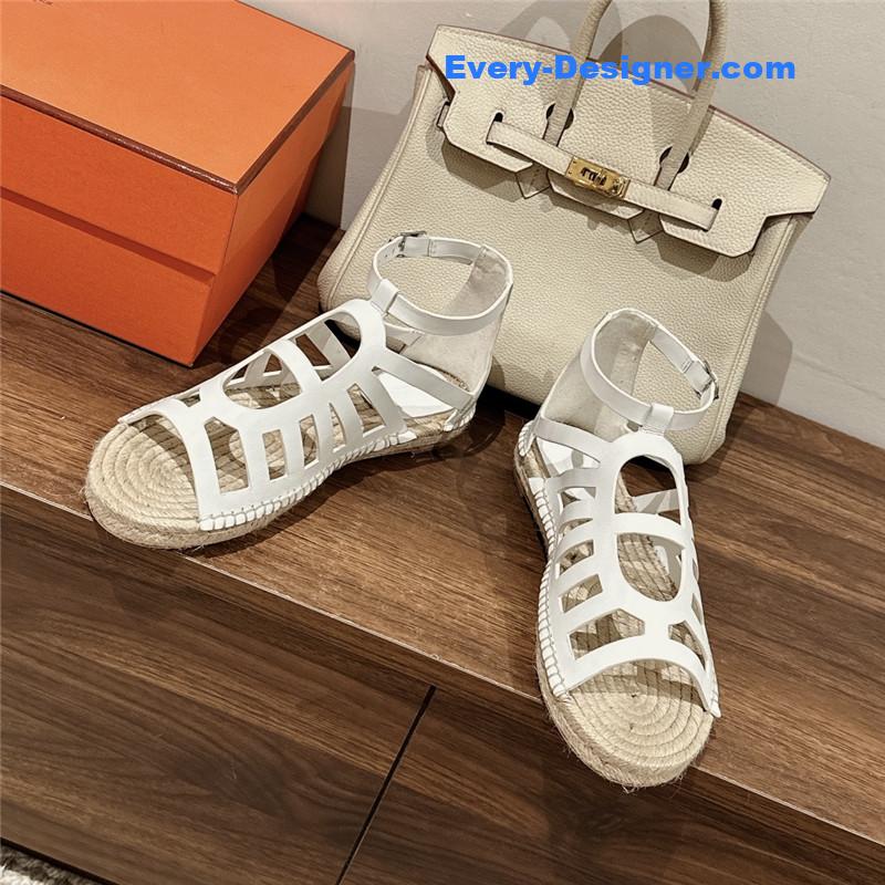 H**me5 cutout pig nose espadrille sandals