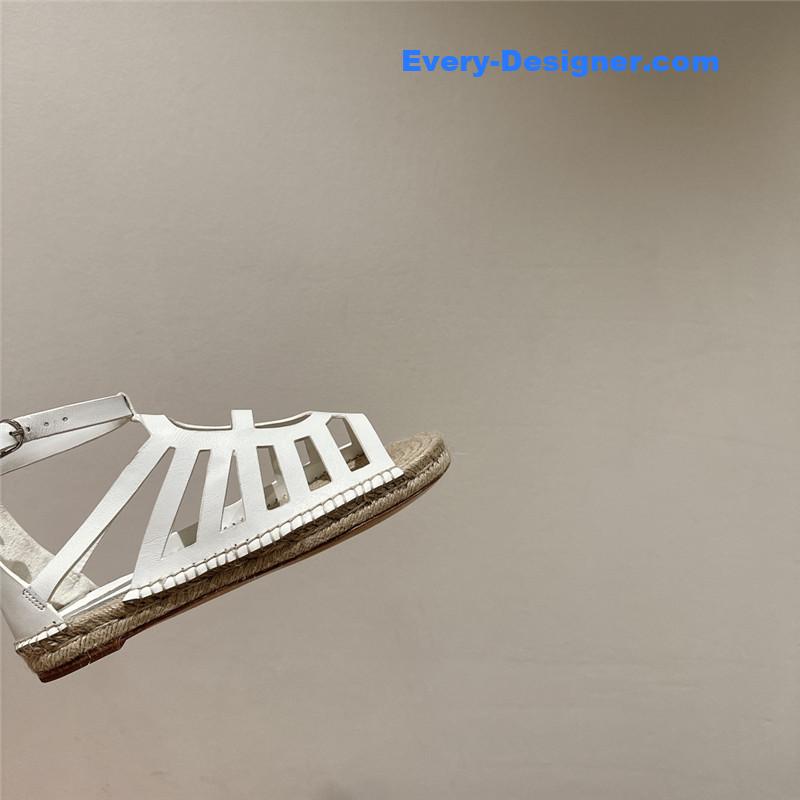 H**me5 cutout pig nose espadrille sandals