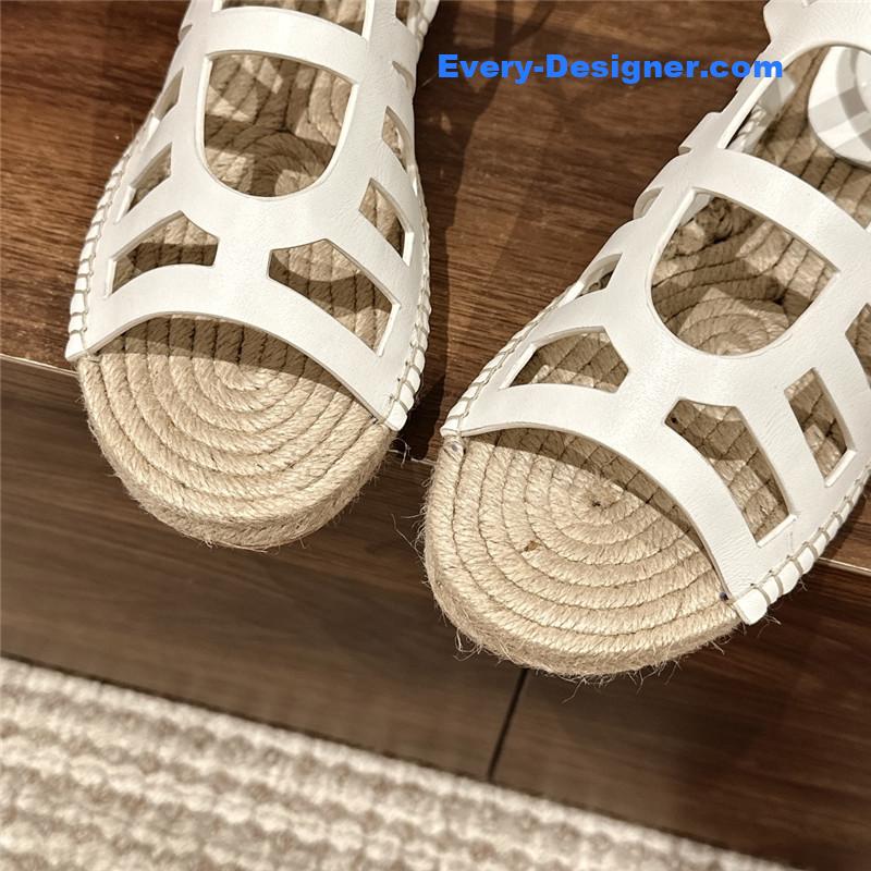 H**me5 cutout pig nose espadrille sandals