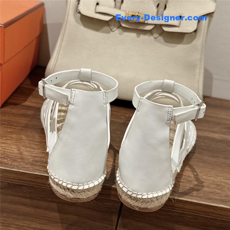 H**me5 cutout pig nose espadrille sandals