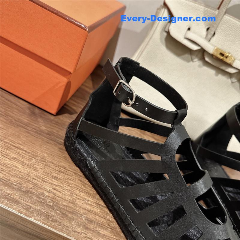 H**me5 cutout pig nose espadrille sandals