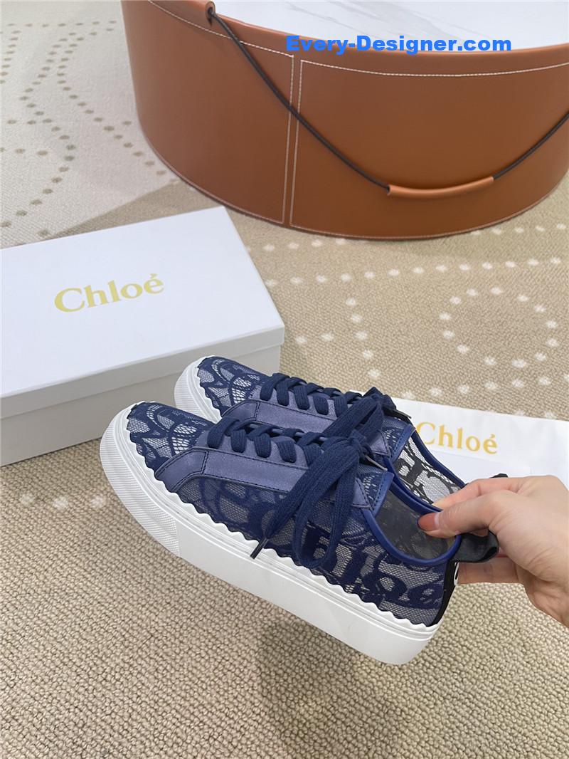 Chloe Classic Petal Sole Summer Lace Loafers