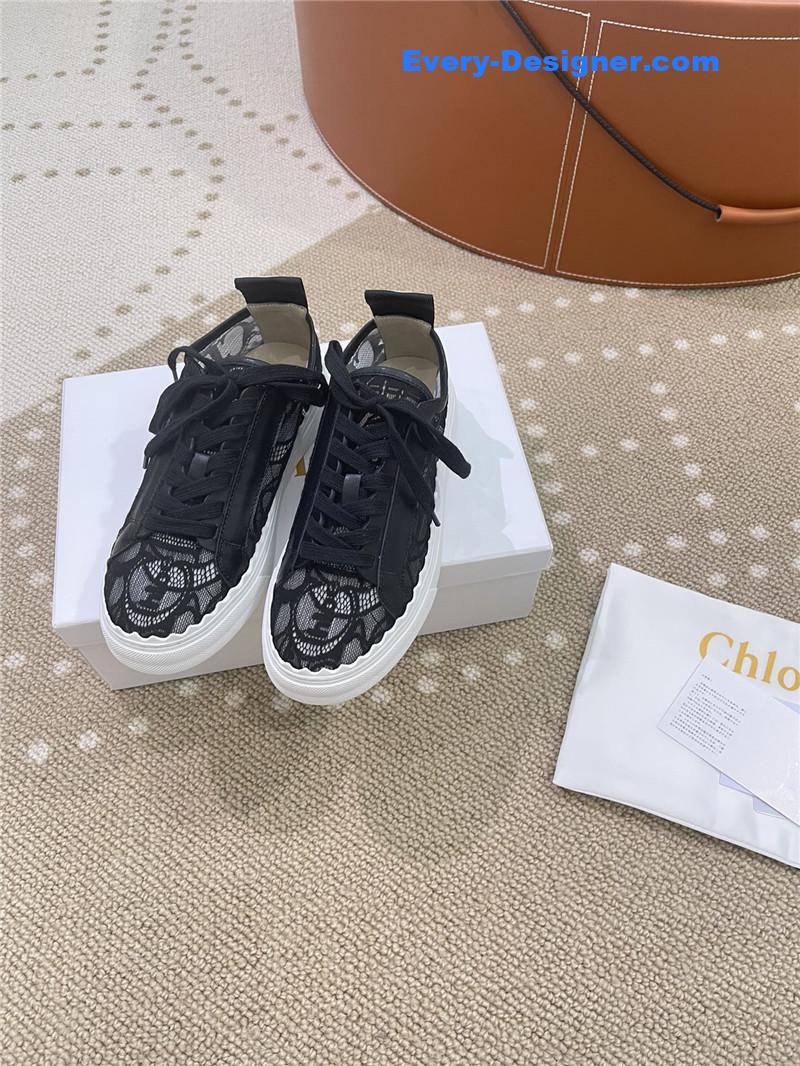 Chloe Classic Petal Sole Summer Lace Loafers