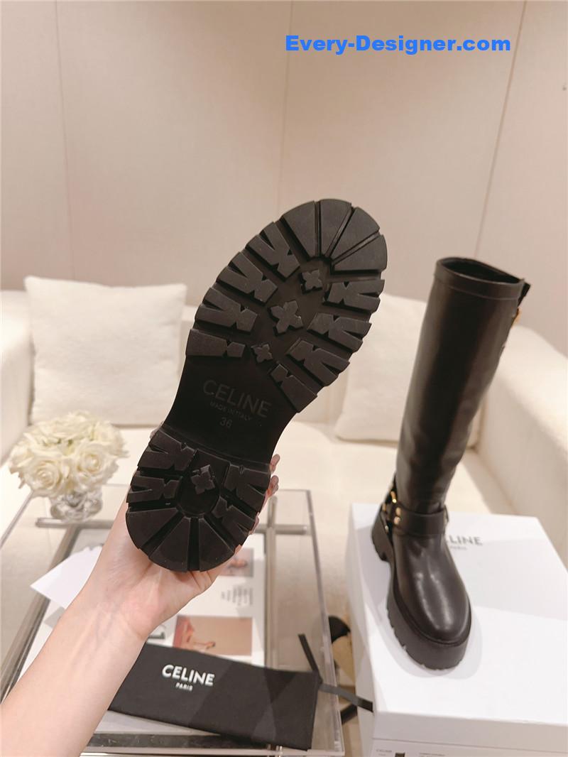Ce1i*e belt buckle long riding boots