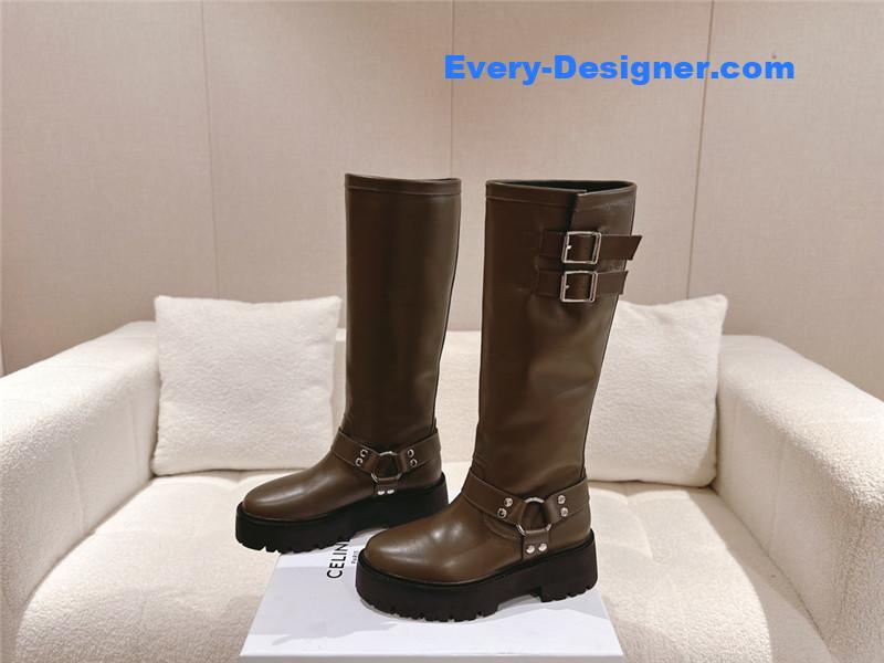 Ce1i*e belt buckle long riding boots