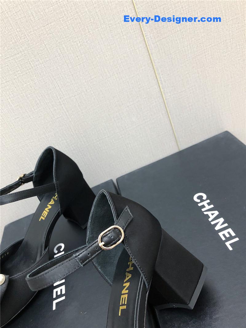 CC new small fragrant pearl buckle Mary Jane shoes