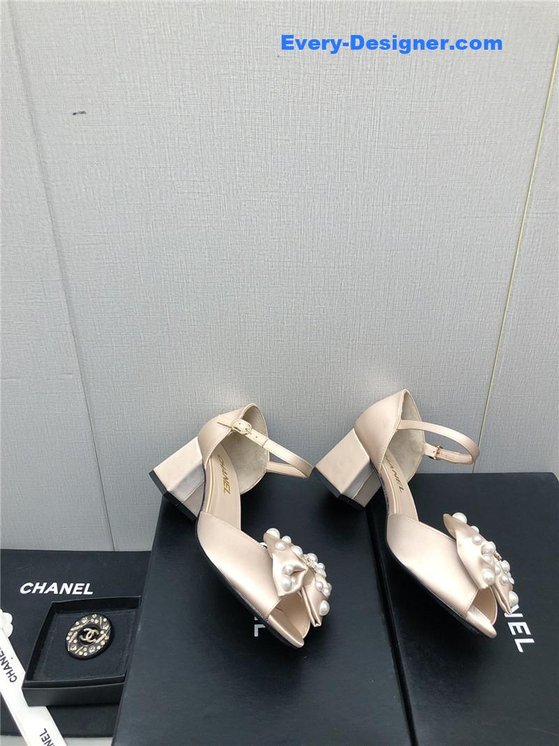 CC new small fragrant pearl buckle Mary Jane shoes