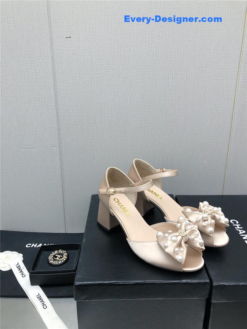 CC new small fragrant pearl buckle Mary Jane shoes