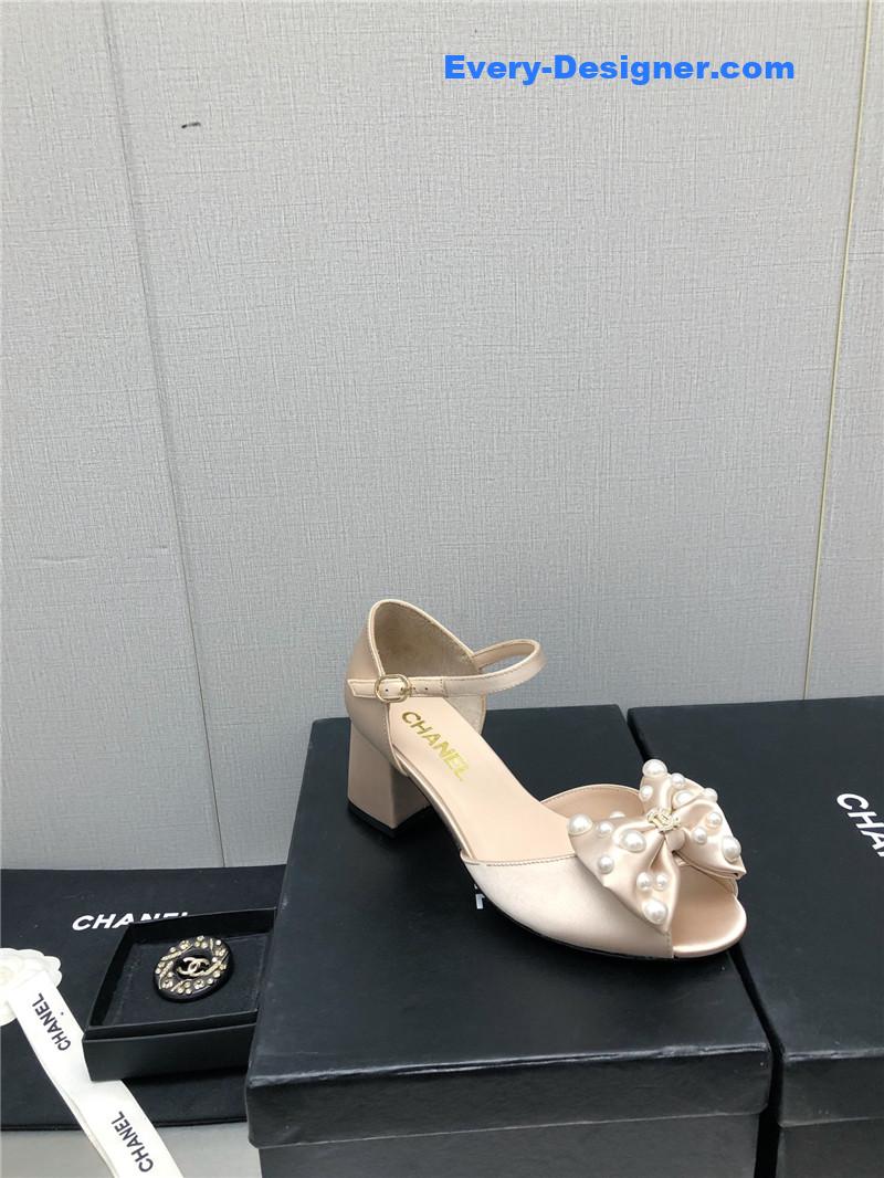 CC new small fragrant pearl buckle Mary Jane shoes