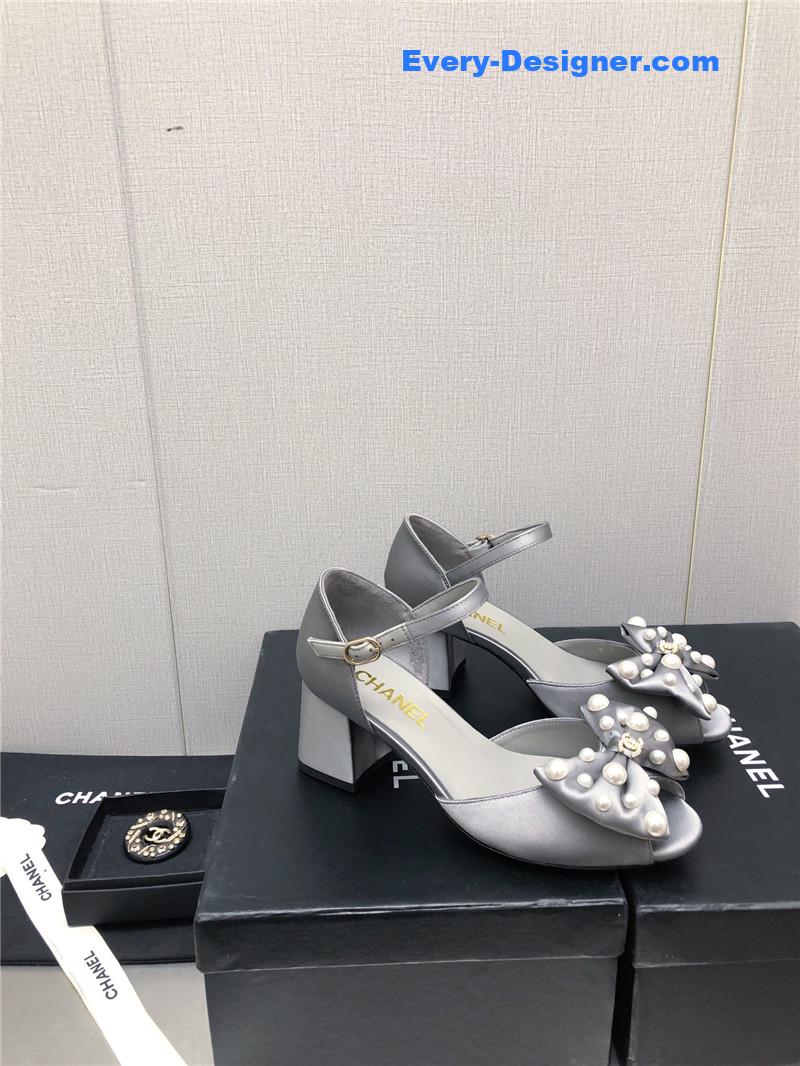 CC new small fragrant pearl buckle Mary Jane shoes