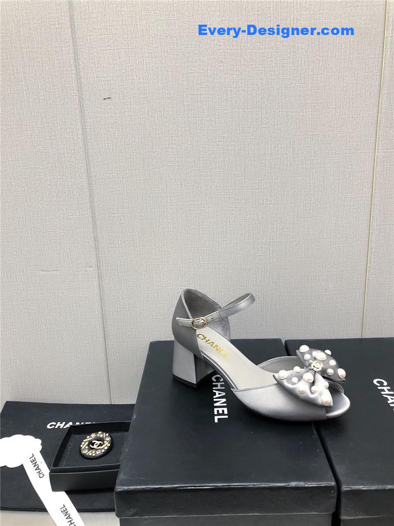 CC new small fragrant pearl buckle Mary Jane shoes