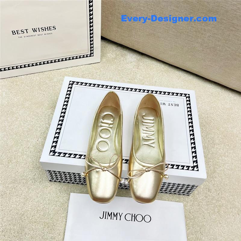 J1m*y Ch00 pearl bow ballerina flats