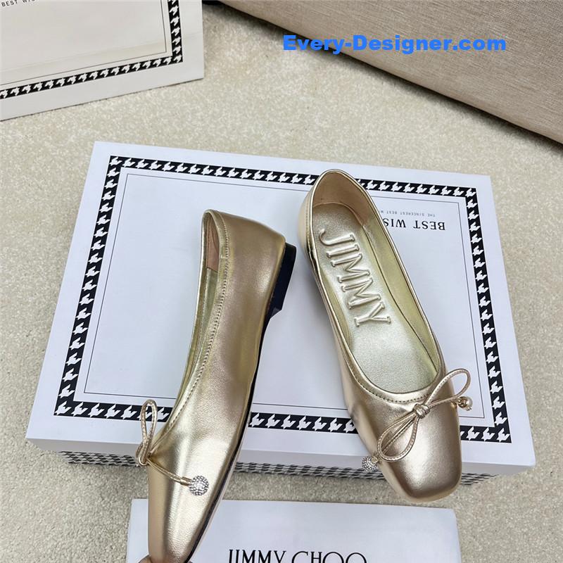 J1m*y Ch00 pearl bow ballerina flats