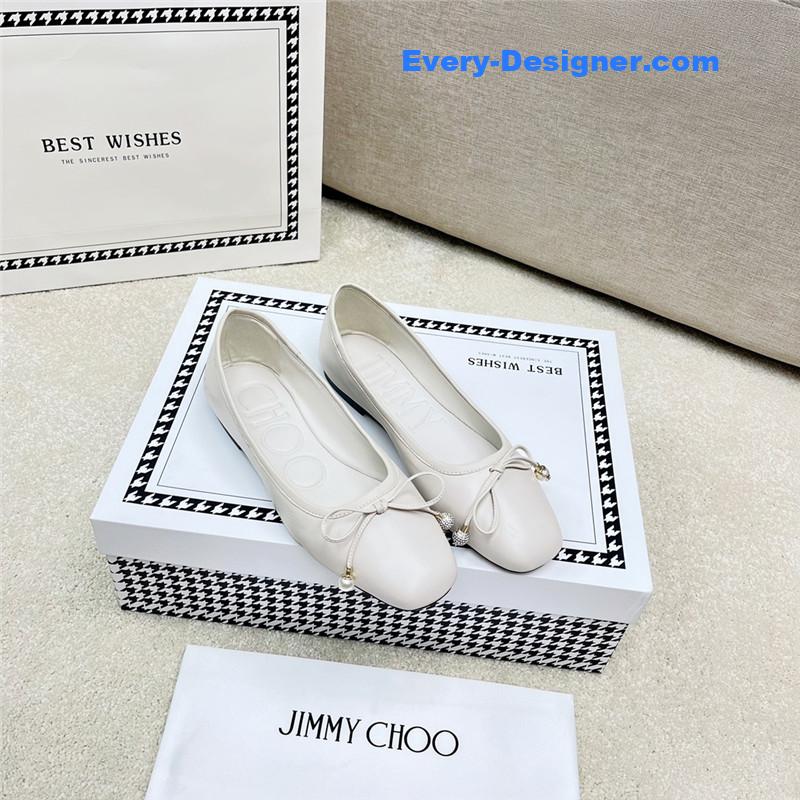 J1m*y Ch00 pearl bow ballerina flats