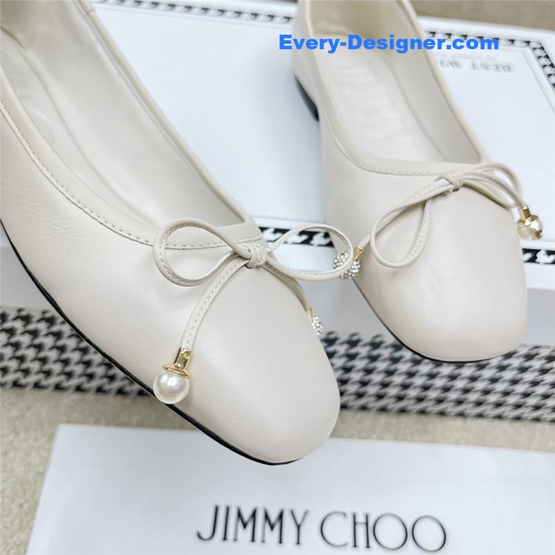 J1m*y Ch00 pearl bow ballerina flats