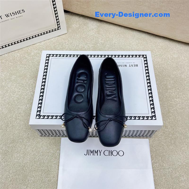J1m*y Ch00 pearl bow ballerina flats