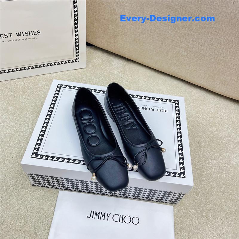 J1m*y Ch00 pearl bow ballerina flats