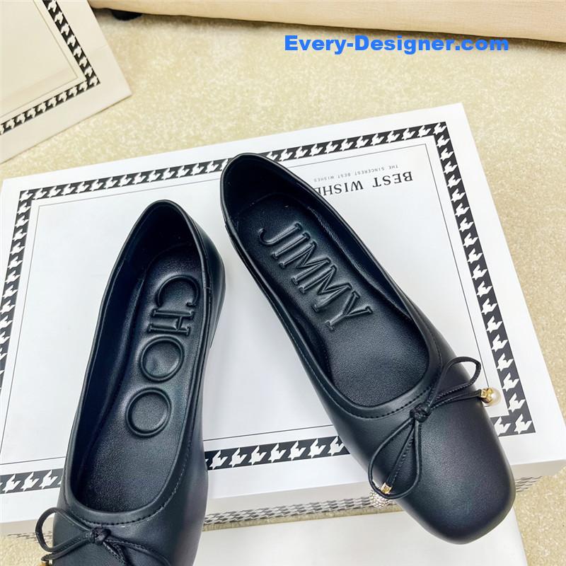J1m*y Ch00 pearl bow ballerina flats
