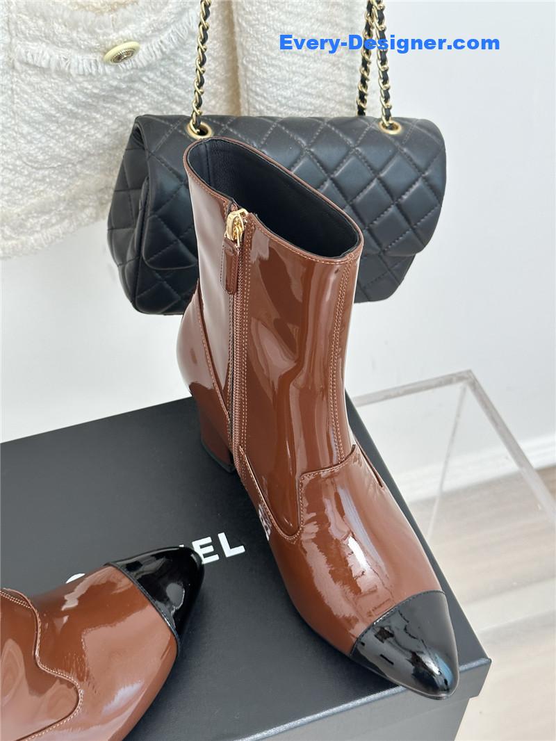CC double C pointed chunky heel ankle boots