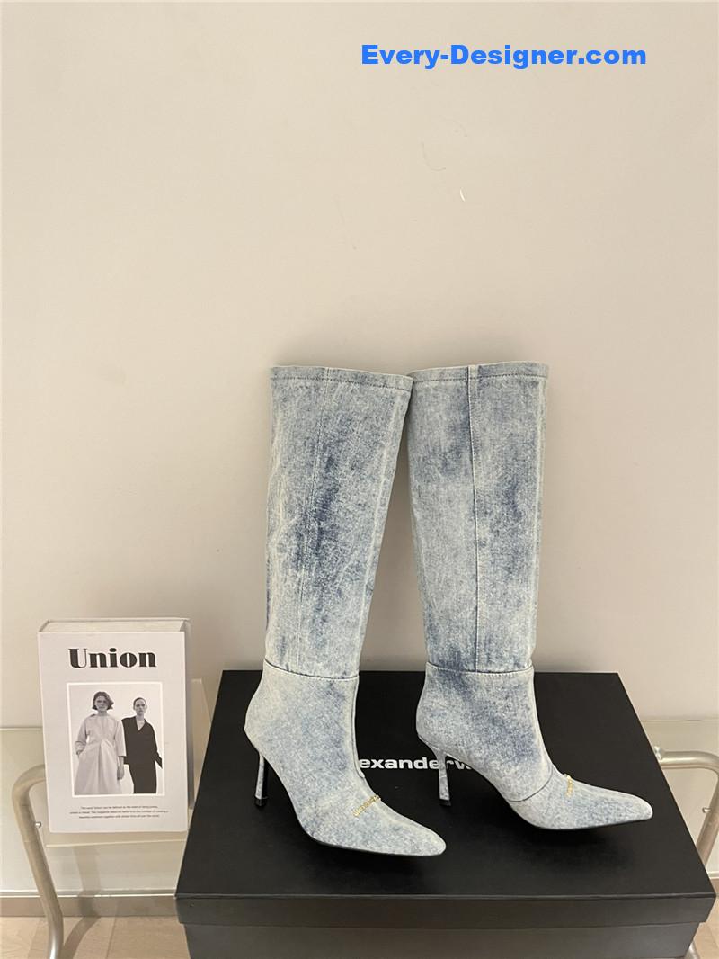 A1exa*der wang new autumn and winter pleated high boots