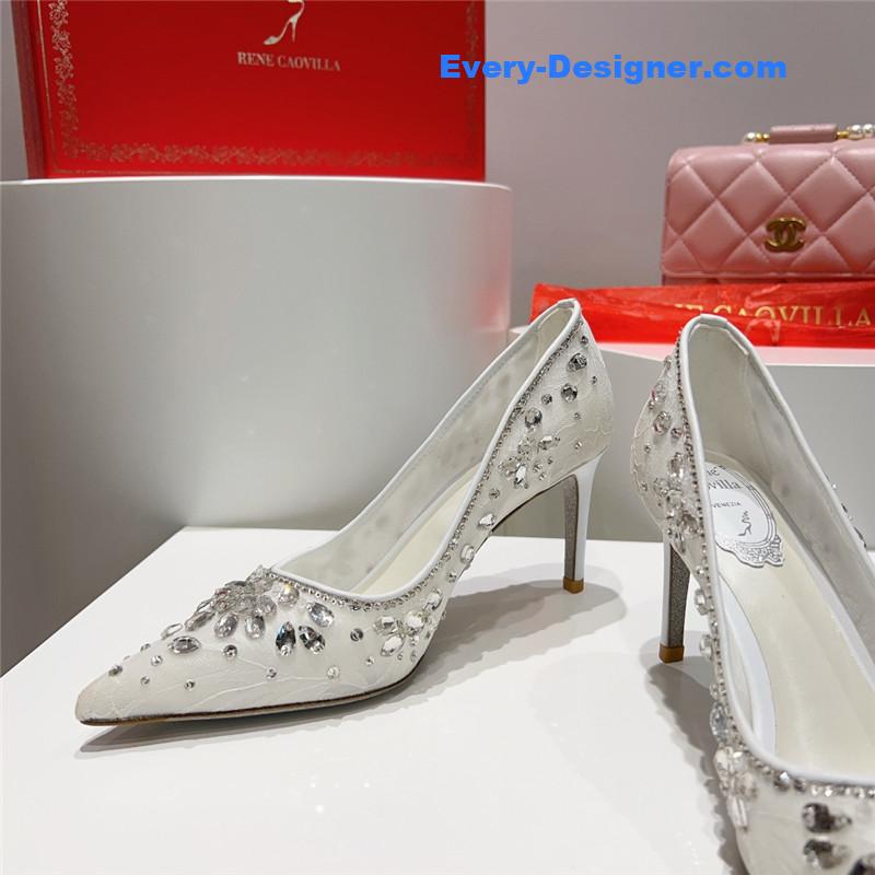 rene caovilla crystal gem pumps
