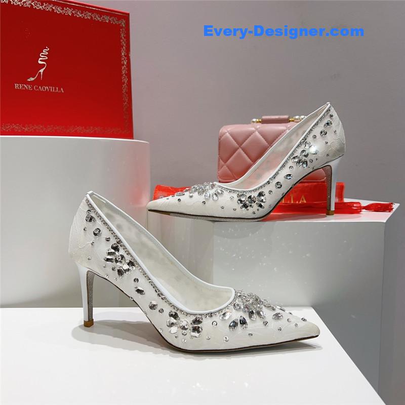 rene caovilla crystal gem pumps