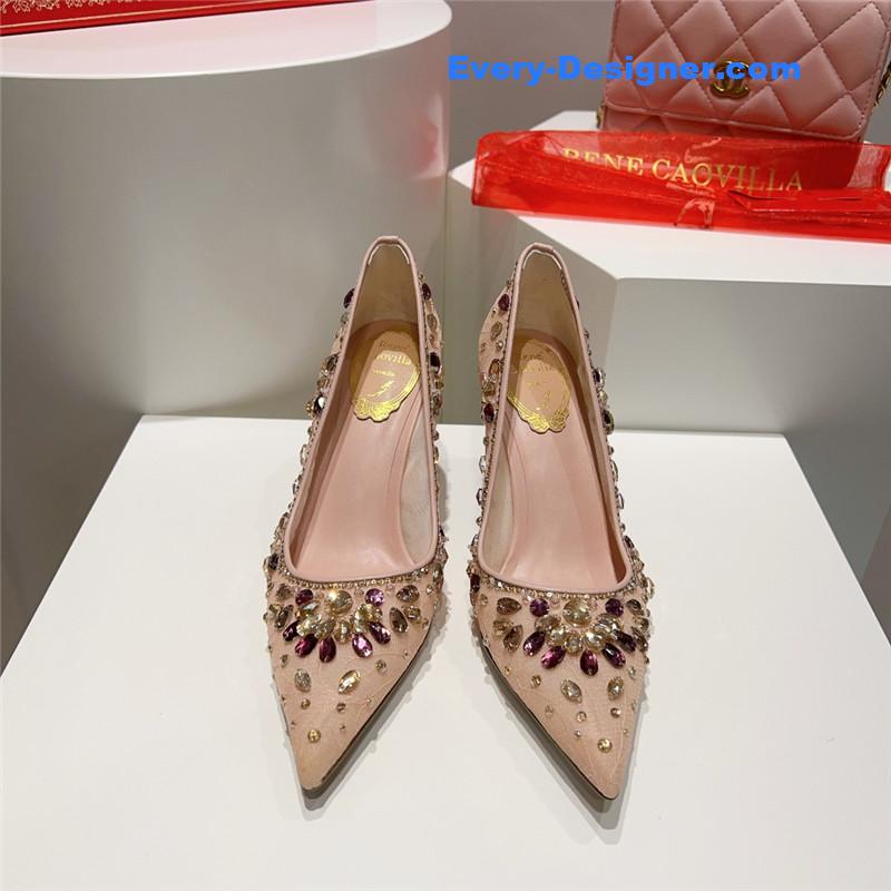 rene caovilla crystal gem pumps