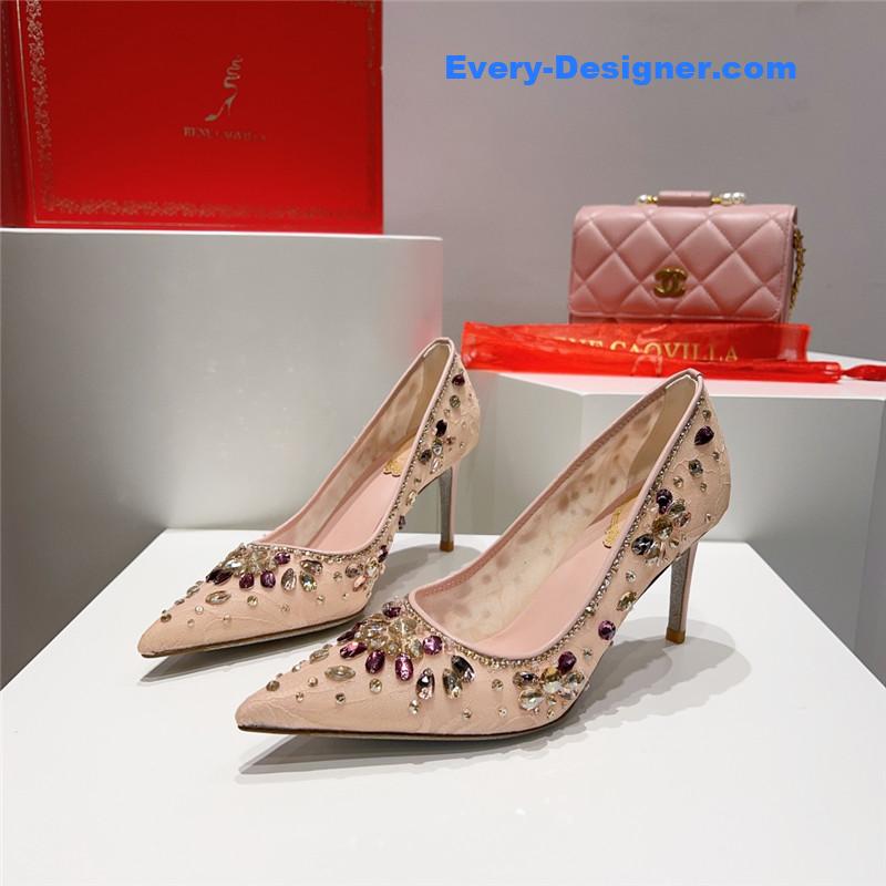 rene caovilla crystal gem pumps