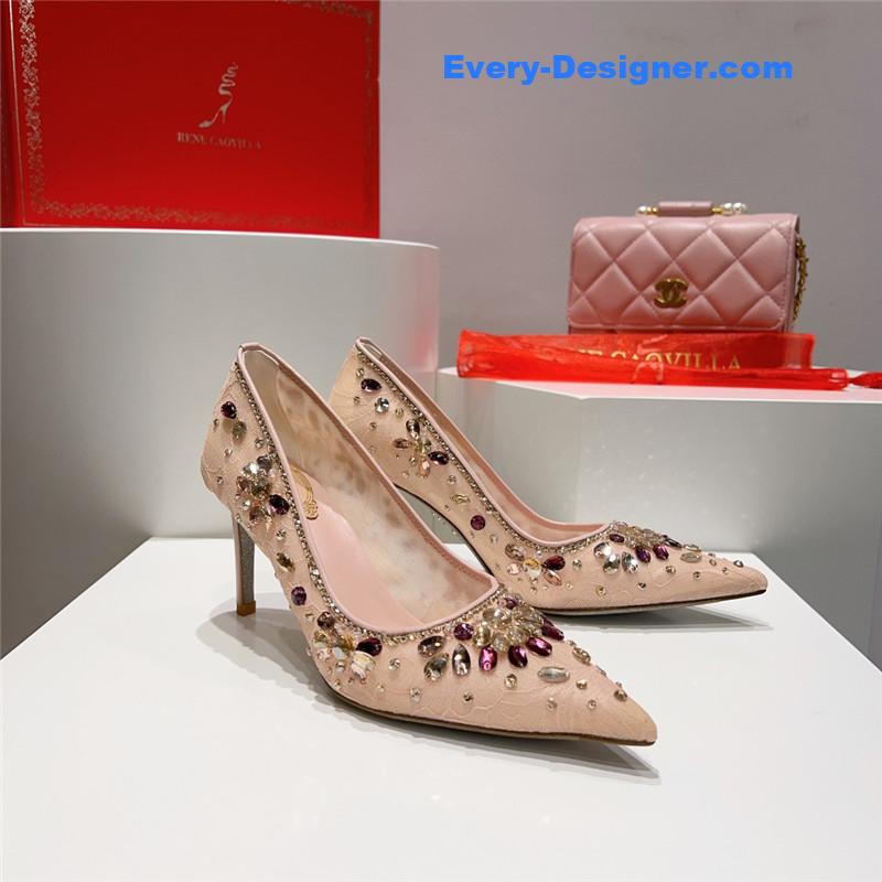 rene caovilla crystal gem pumps