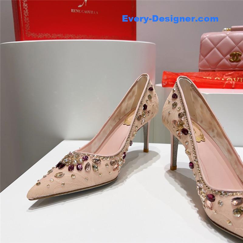 rene caovilla crystal gem pumps