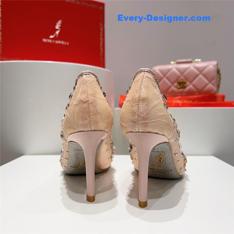 rene caovilla crystal gem pumps