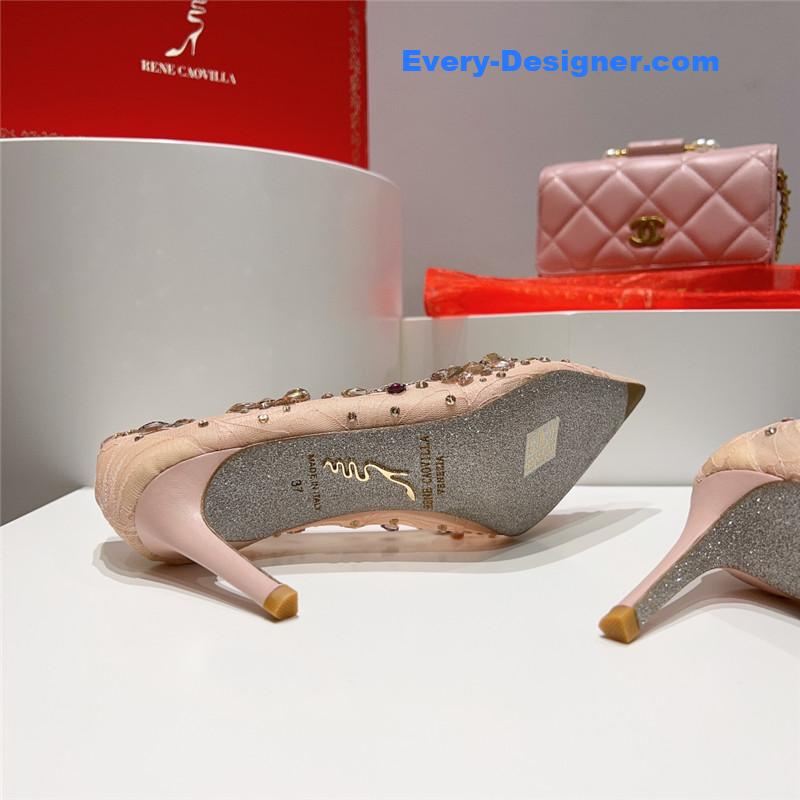 rene caovilla crystal gem pumps