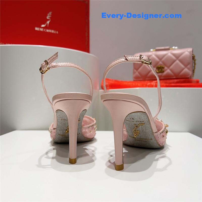 rene caovilla crystal jeweled silk heels