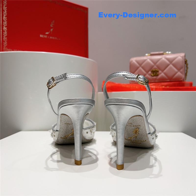 rene caovilla crystal jeweled silk heels