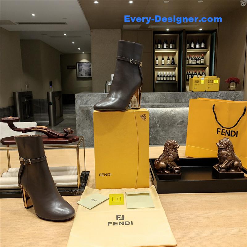 F**di electroplated high heel ankle boots