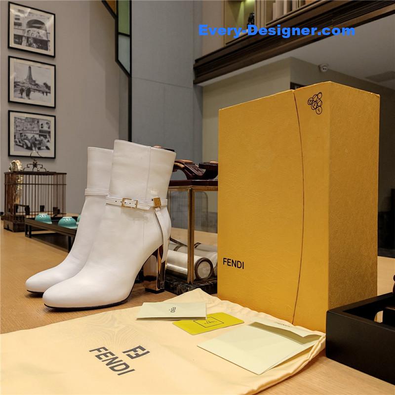 F**di electroplated high heel ankle boots