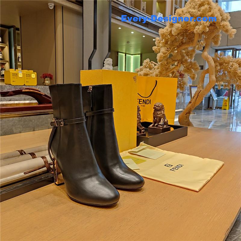 F**di electroplated high heel ankle boots