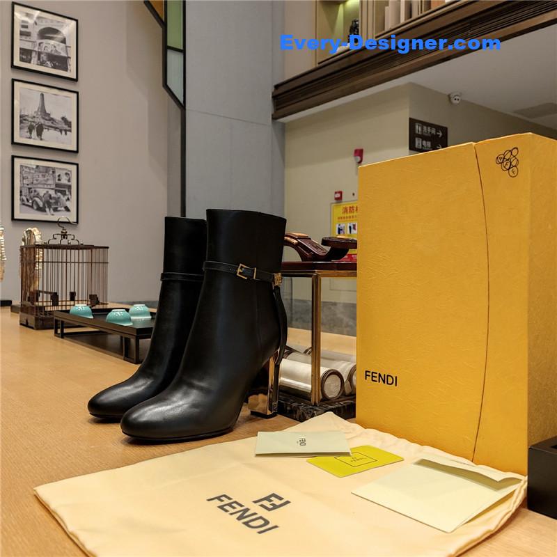 F**di electroplated high heel ankle boots