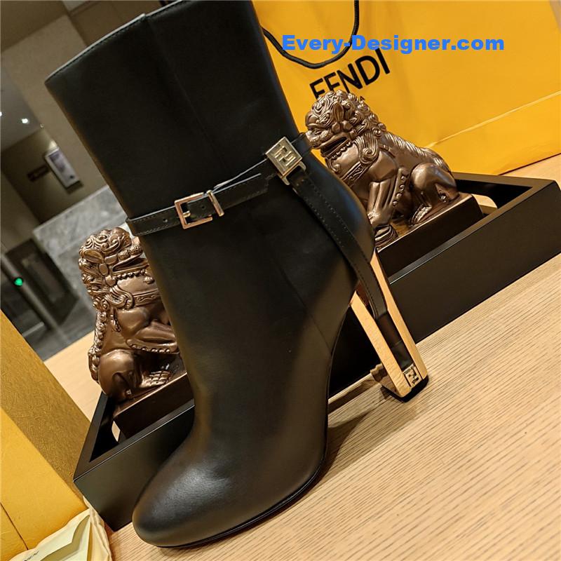 F**di electroplated high heel ankle boots