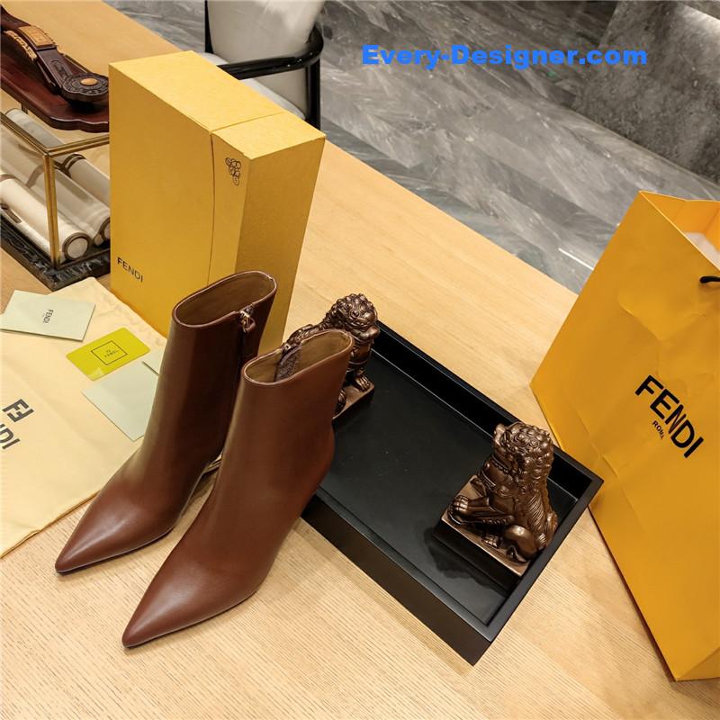 F**di pointed toe high heel ankle boots