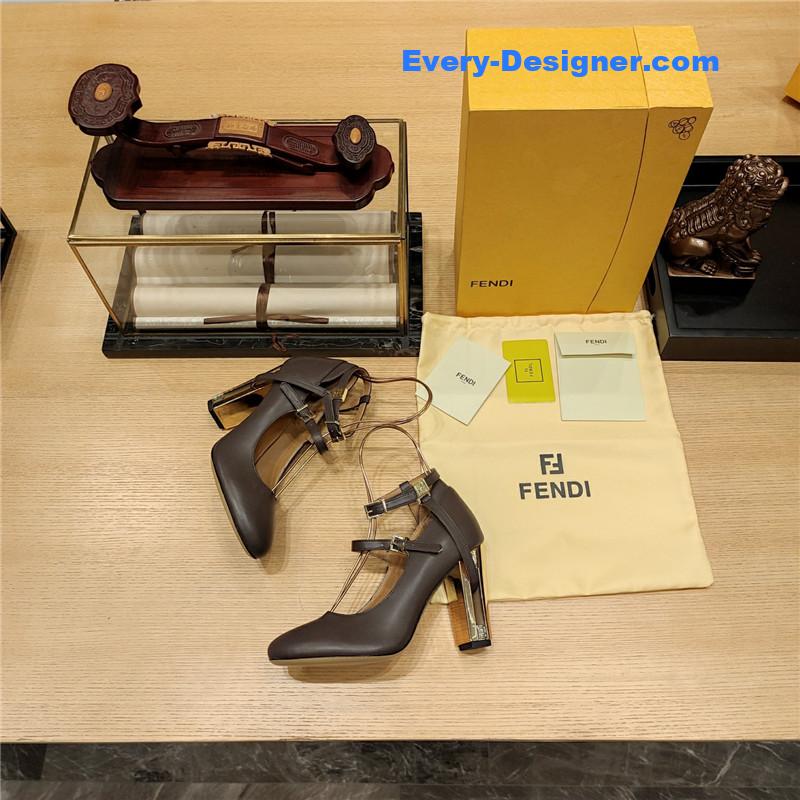 F**di electroplated high heel sandals