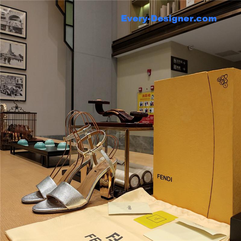 F**di electroplated high heel sandals