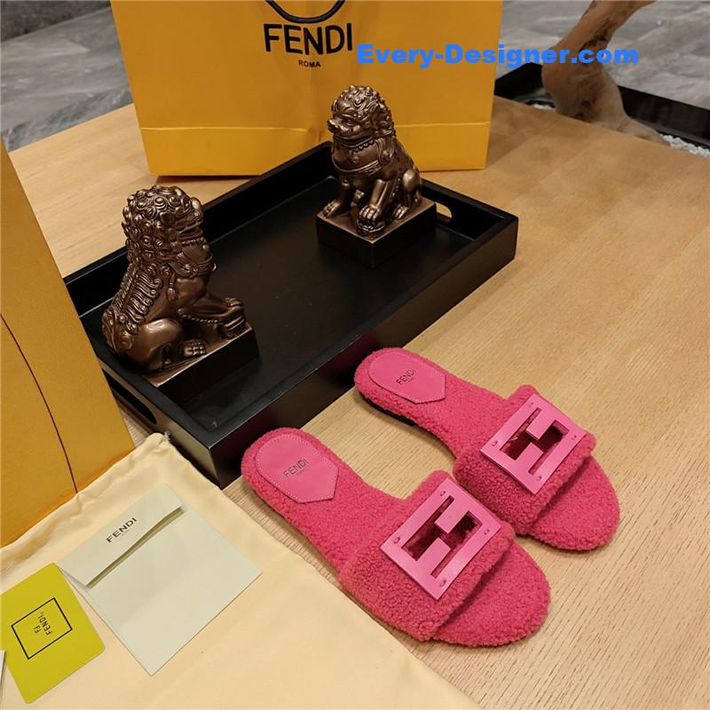 F**di lamb wool series slippers
