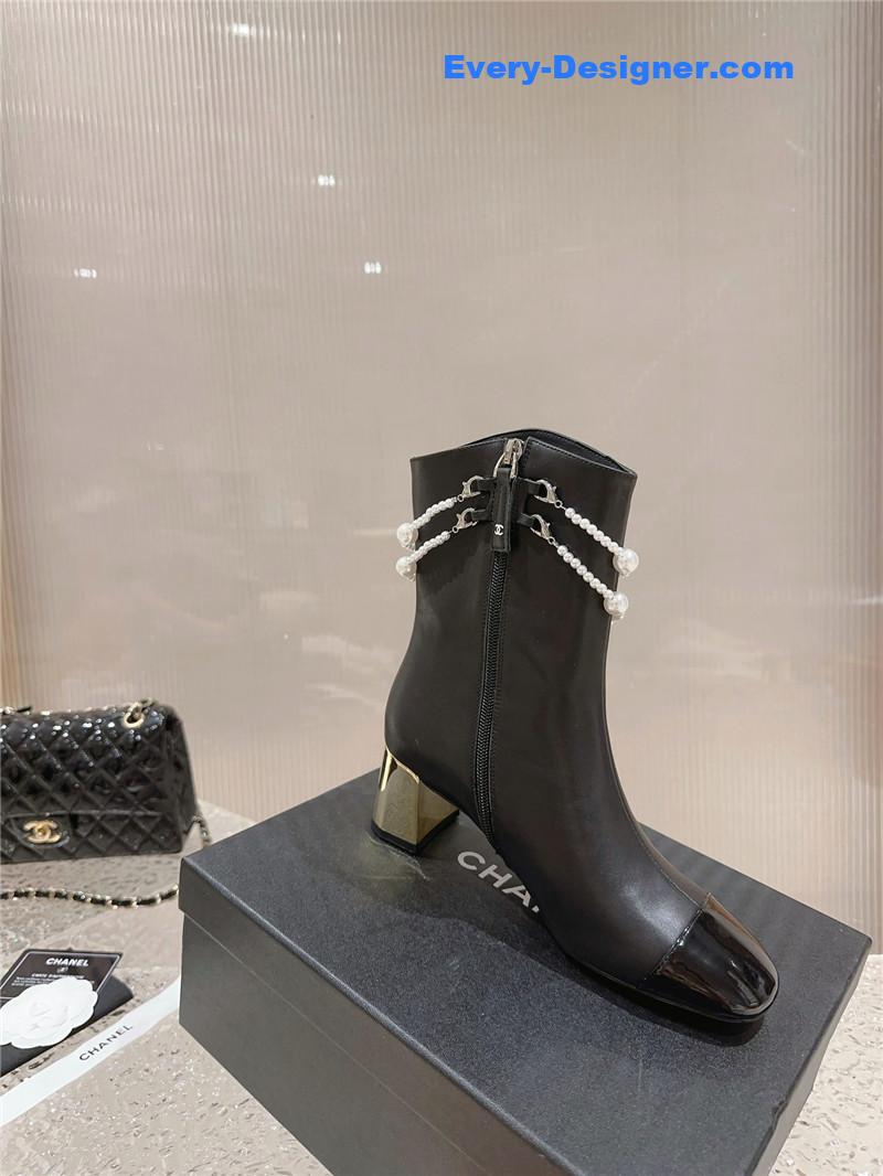 CC pearl accessories high heel boots