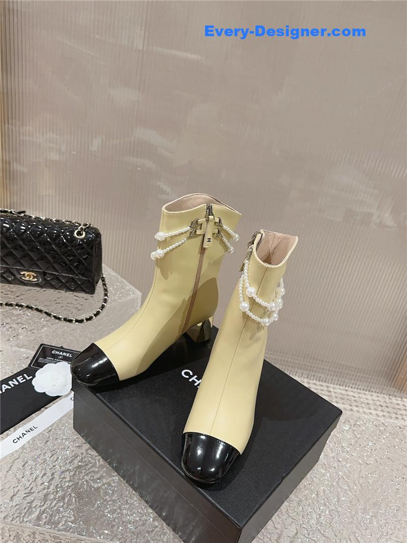 CC pearl accessories high heel boots