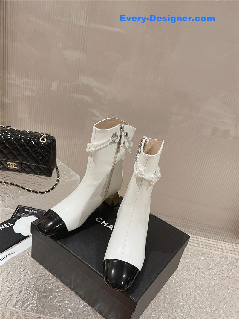 CC pearl accessories high heel boots