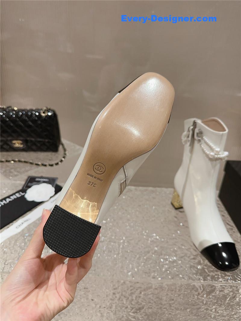 CC pearl accessories high heel boots