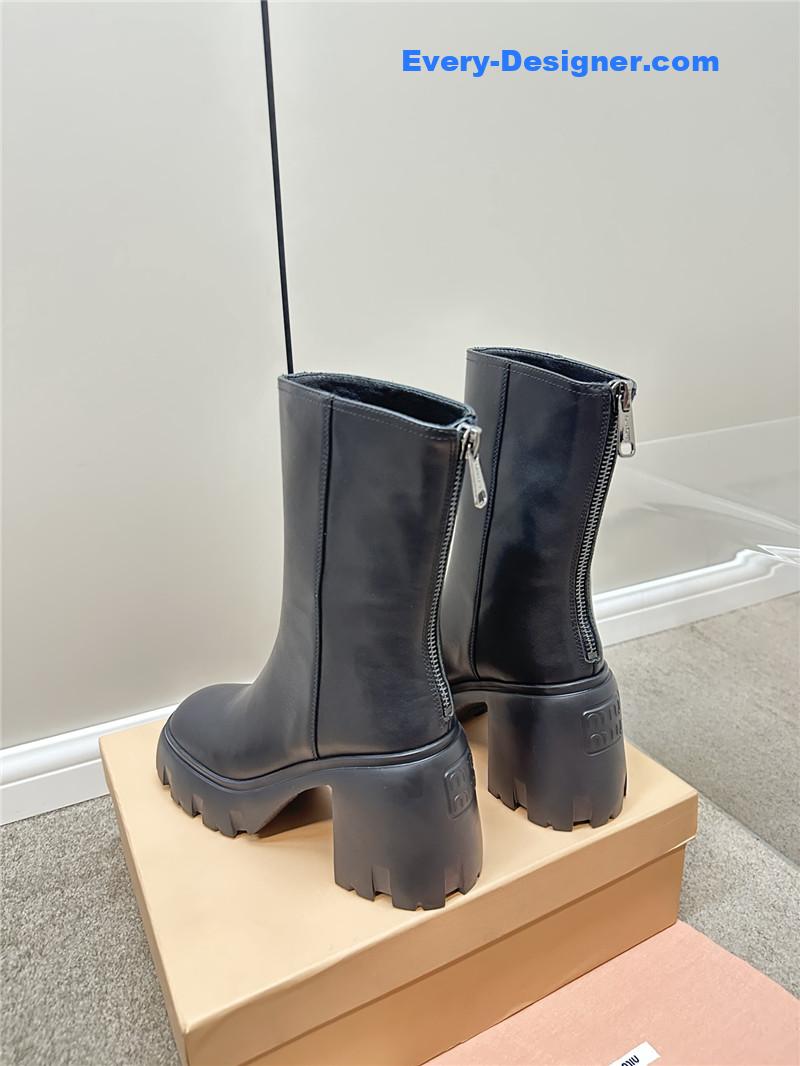 M1um1u autumn and winter new middle boots