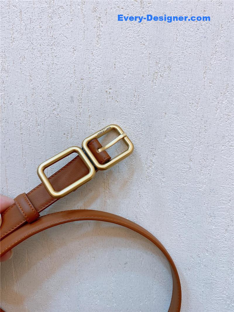 Y51 double buckle narrow belt