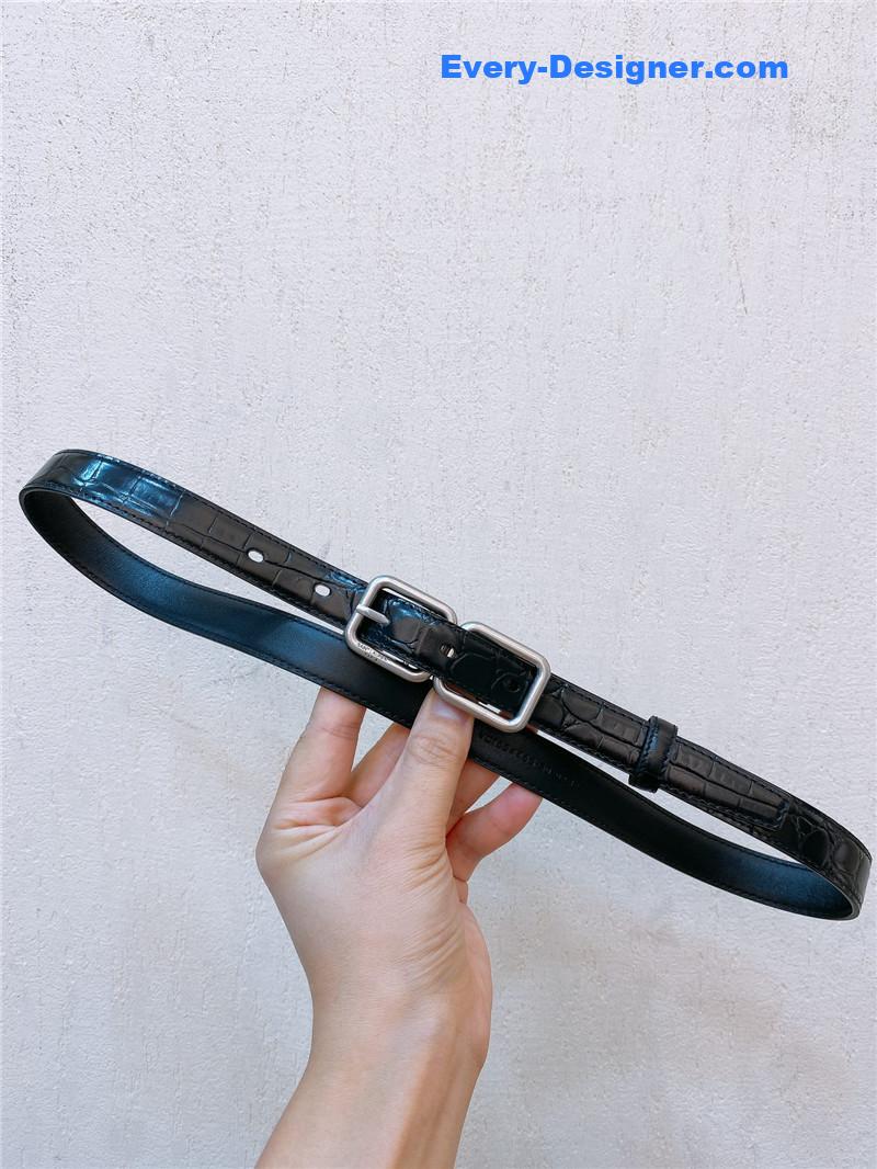 Y51 double buckle narrow belt